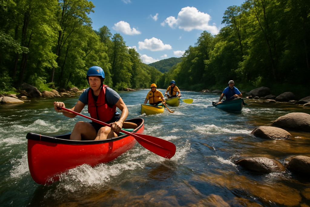 vivez une expérience unique de descente en canoë alliant sensations fortes et respect de la nature préservée. partez à l'aventure et explorez des paysages magnifiques en toute sécurité.