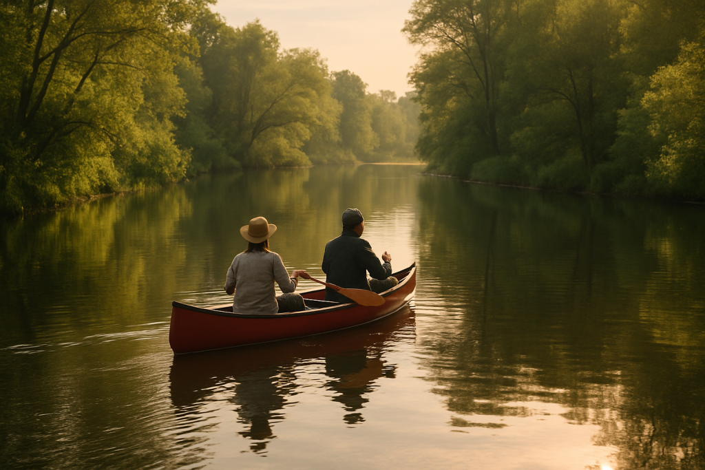 partez à l'aventure en canoë sur des eaux calmes et profitez de conseils pratiques ainsi que d'itinéraires incontournables pour une expérience inoubliable.